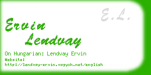 ervin lendvay business card